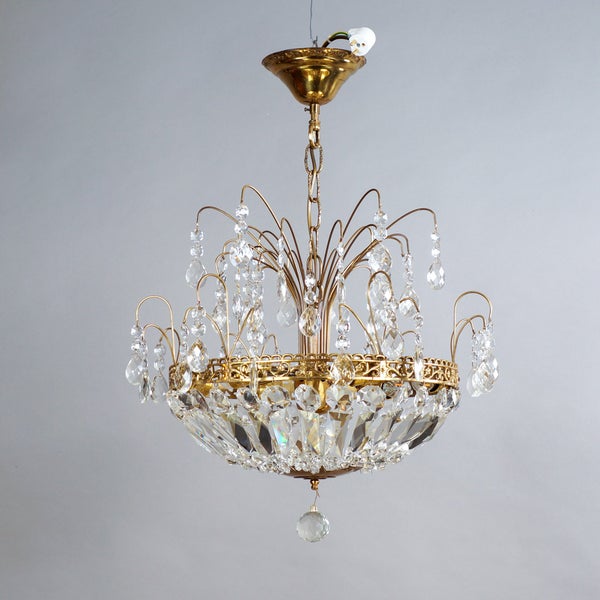 Vintage kristallikattokruunu 1950/60-luku