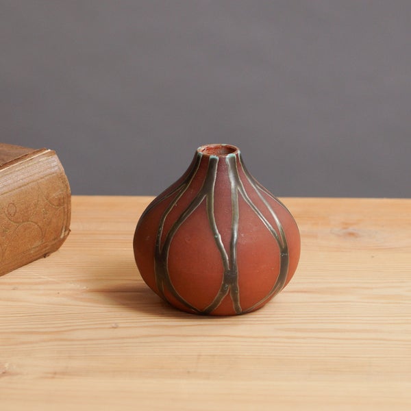 Vintage-keraaminen maljakko, 1950-luku &ndash; ruskea