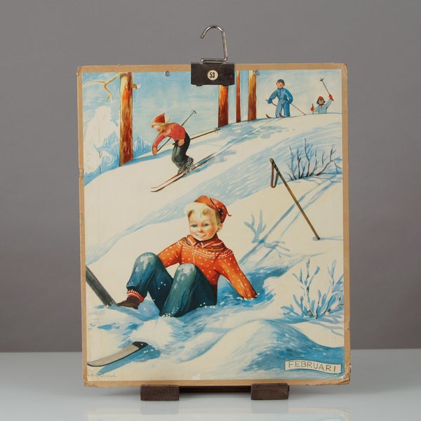 Vintage koulutaulu &ndash; Helmikuu (Februari)