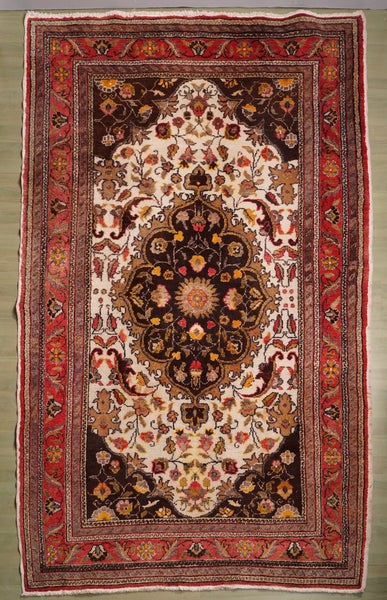 Vintage persialainen Tabriz k&auml;sinsolmittu villamatto &ndash; 226 &times; 145 cm