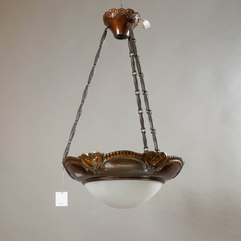 Jugend kattovalaisin, patinoitu metalli & etsattu lasi