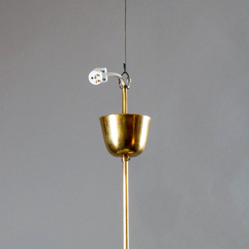 Korumo 1950-luvun vintage-kattovalaisin, messinki & lasi