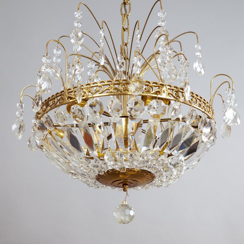 Vintage kristallikattokruunu 1950/60-luku