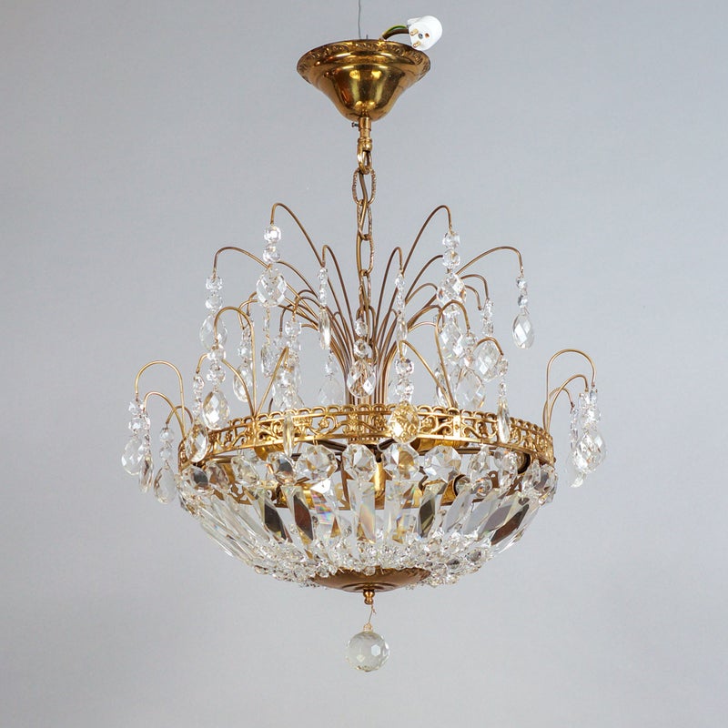 Vintage kristallikattokruunu 1950/60-luku