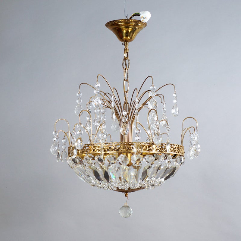 Vintage kristallikattokruunu 1950/60-luku