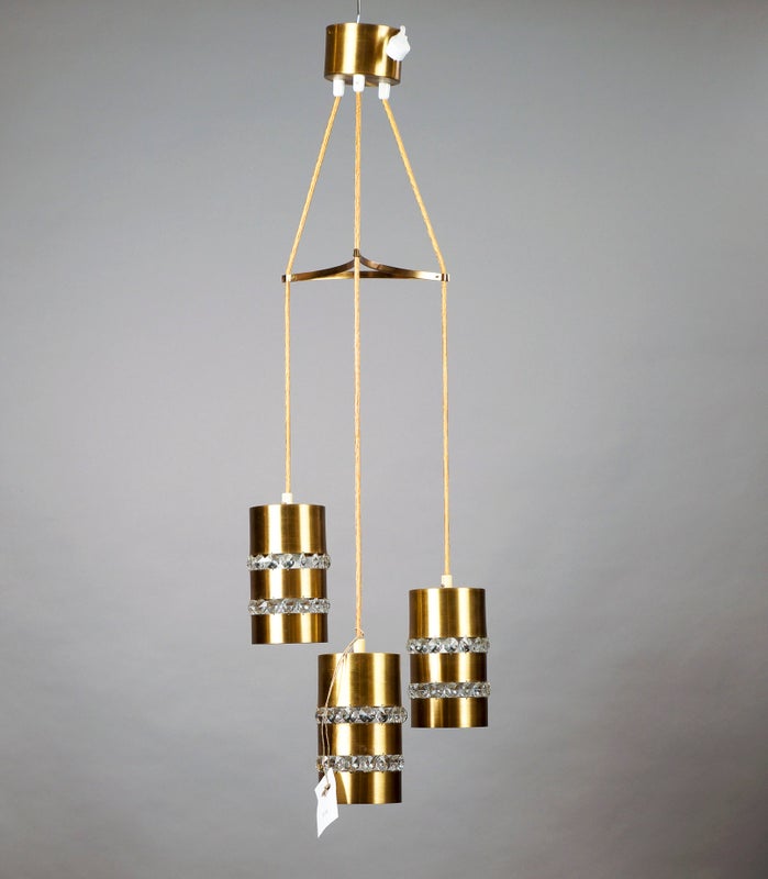 Vintage-riippuvalaisin 1960-luvulta &ndash; metalli ja kristalli