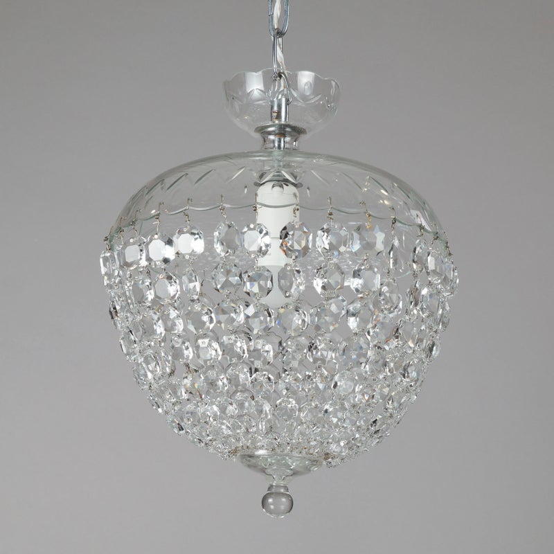 Vintage kristallikruunu 1960-luvulta &ndash; kristalli ja metalli