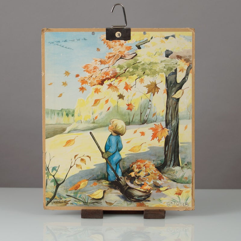 Vintage koulutaulu &ndash; Lokakuu (Oktober)