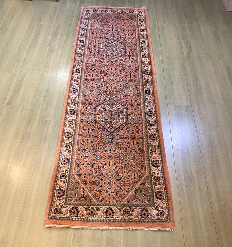 Bidjar &ndash; k&auml;sinsolmittu it&auml;mainen k&auml;yt&auml;v&auml;matto 251 x 77 cm (vanha)